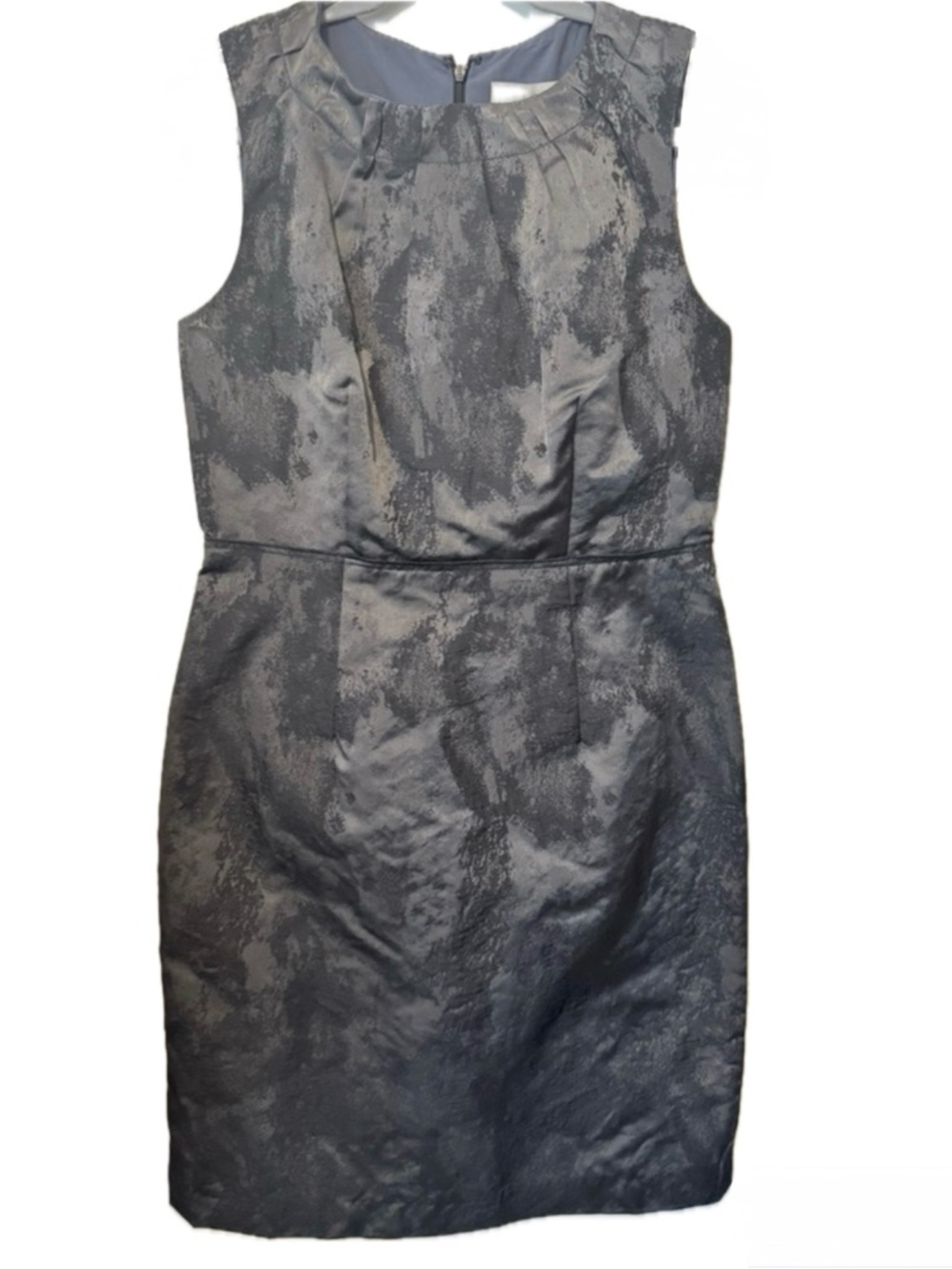 NWT Ann Taylor LOFT Sheath Dress Gray Black Textured Sleeveless Career Size 6
